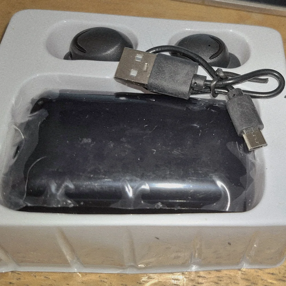 Black Wireless Earbuds with Charging Case